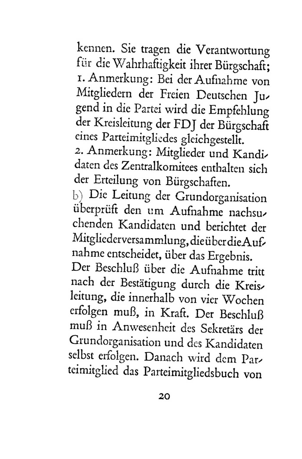 Statut der Sozialistischen Einheitspartei Deutschlands (SED) 1954, Seite 20