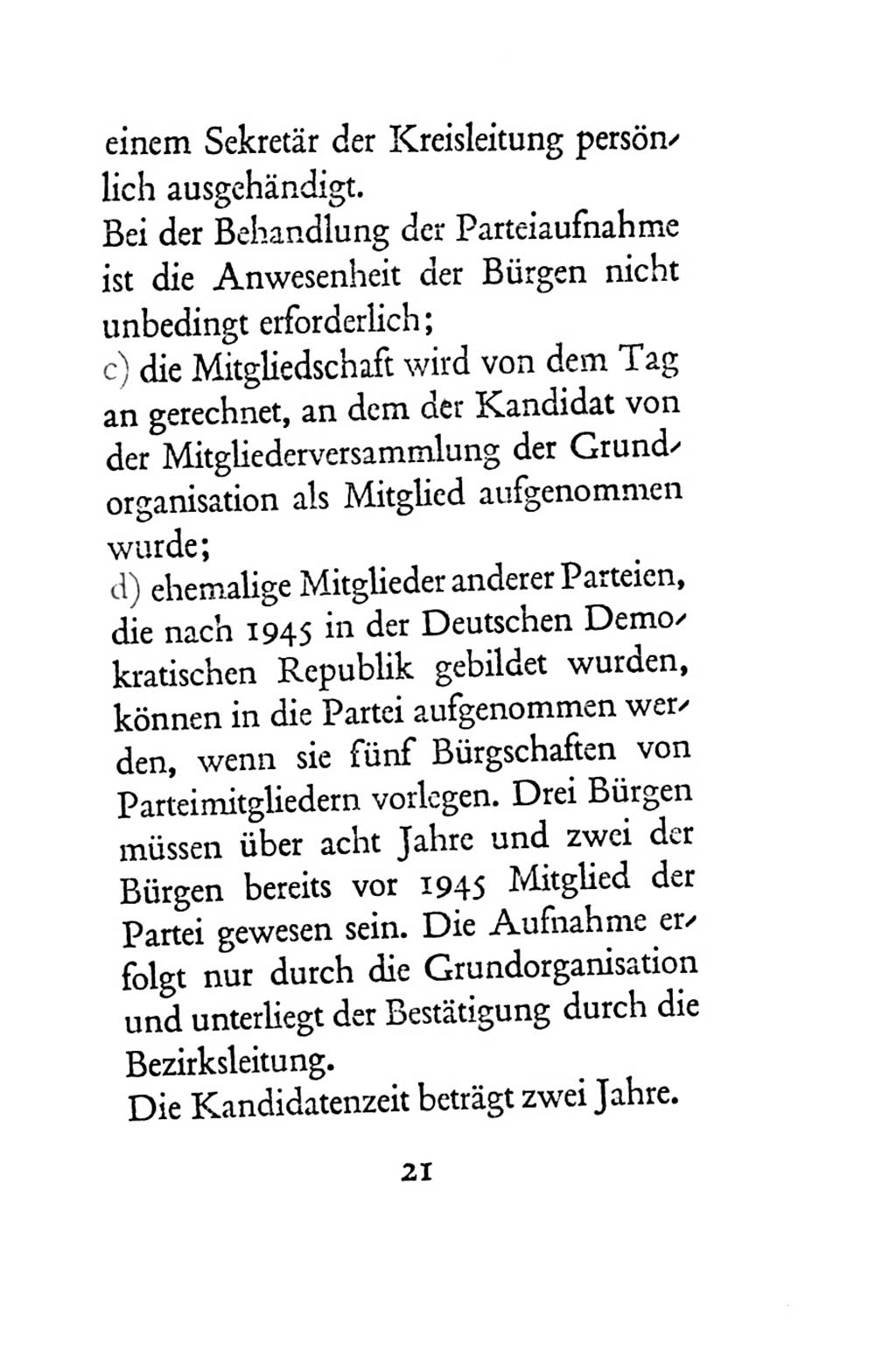 Statut der Sozialistischen Einheitspartei Deutschlands (SED) 1954, Seite 21