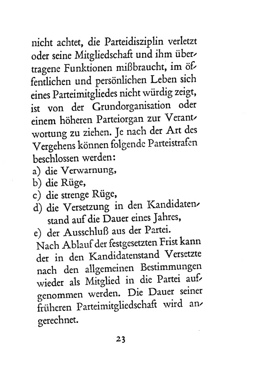 Statut der Sozialistischen Einheitspartei Deutschlands (SED) 1954, Seite 23