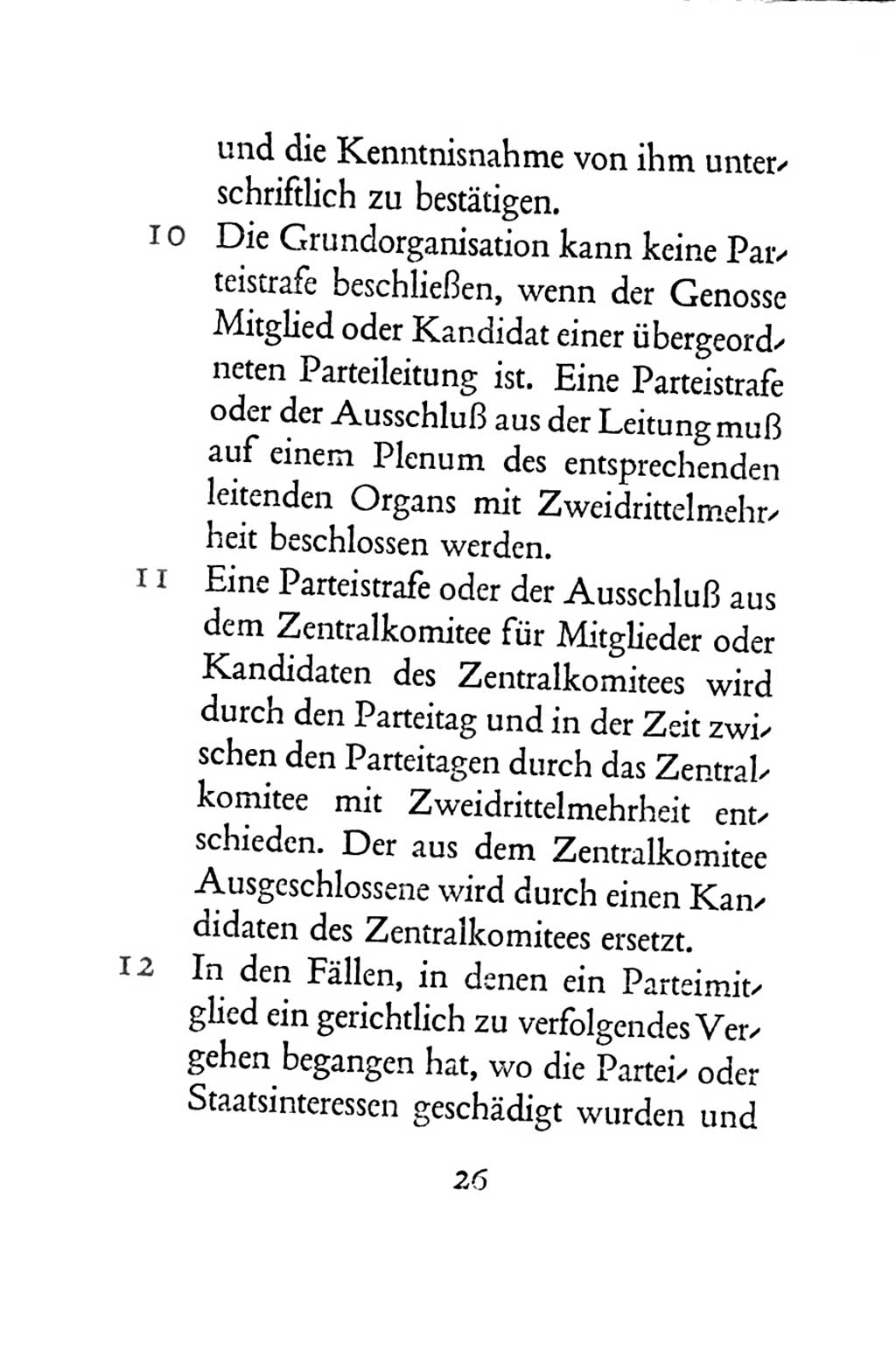 Statut der Sozialistischen Einheitspartei Deutschlands (SED) 1954, Seite 26