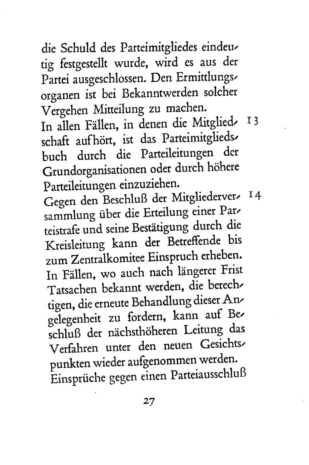 Statut der Sozialistischen Einheitspartei Deutschlands (SED) 1954, Seite 27