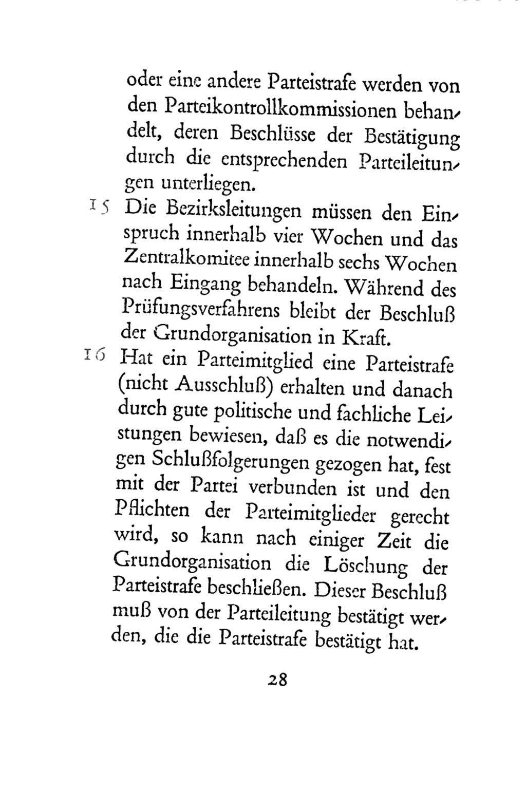 Statut der Sozialistischen Einheitspartei Deutschlands (SED) 1954, Seite 28