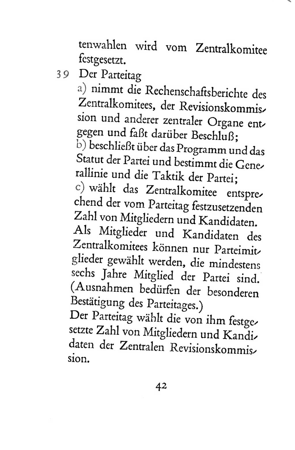 Statut der Sozialistischen Einheitspartei Deutschlands (SED) 1954, Seite 42