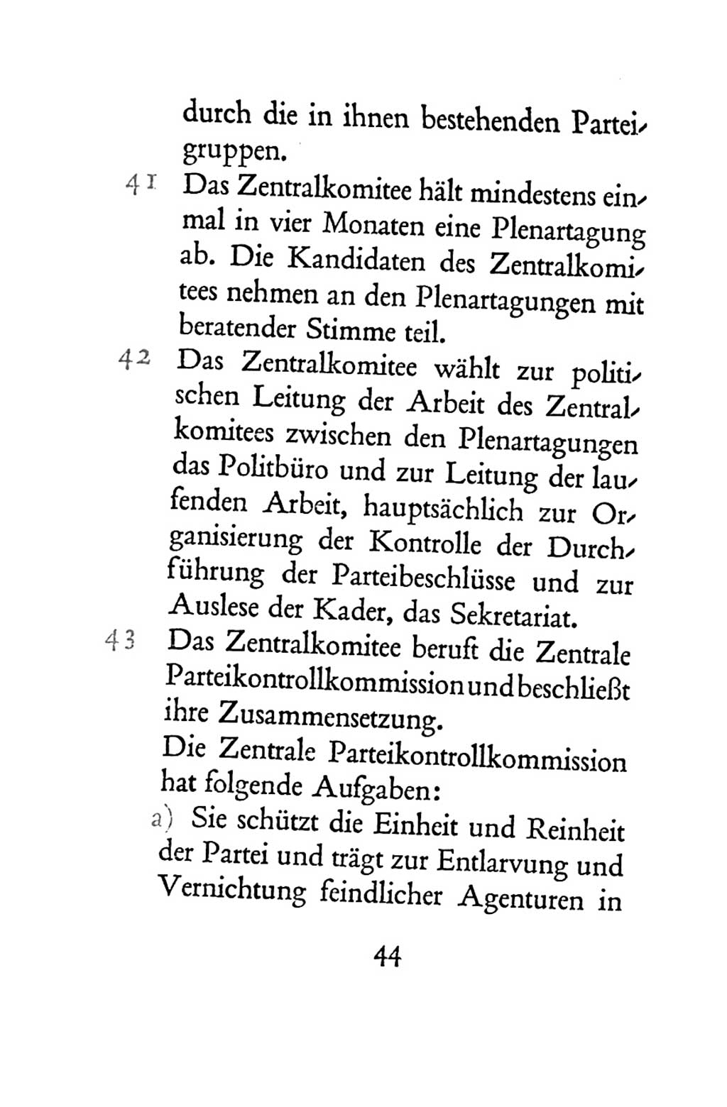 Statut der Sozialistischen Einheitspartei Deutschlands (SED) 1954, Seite 44