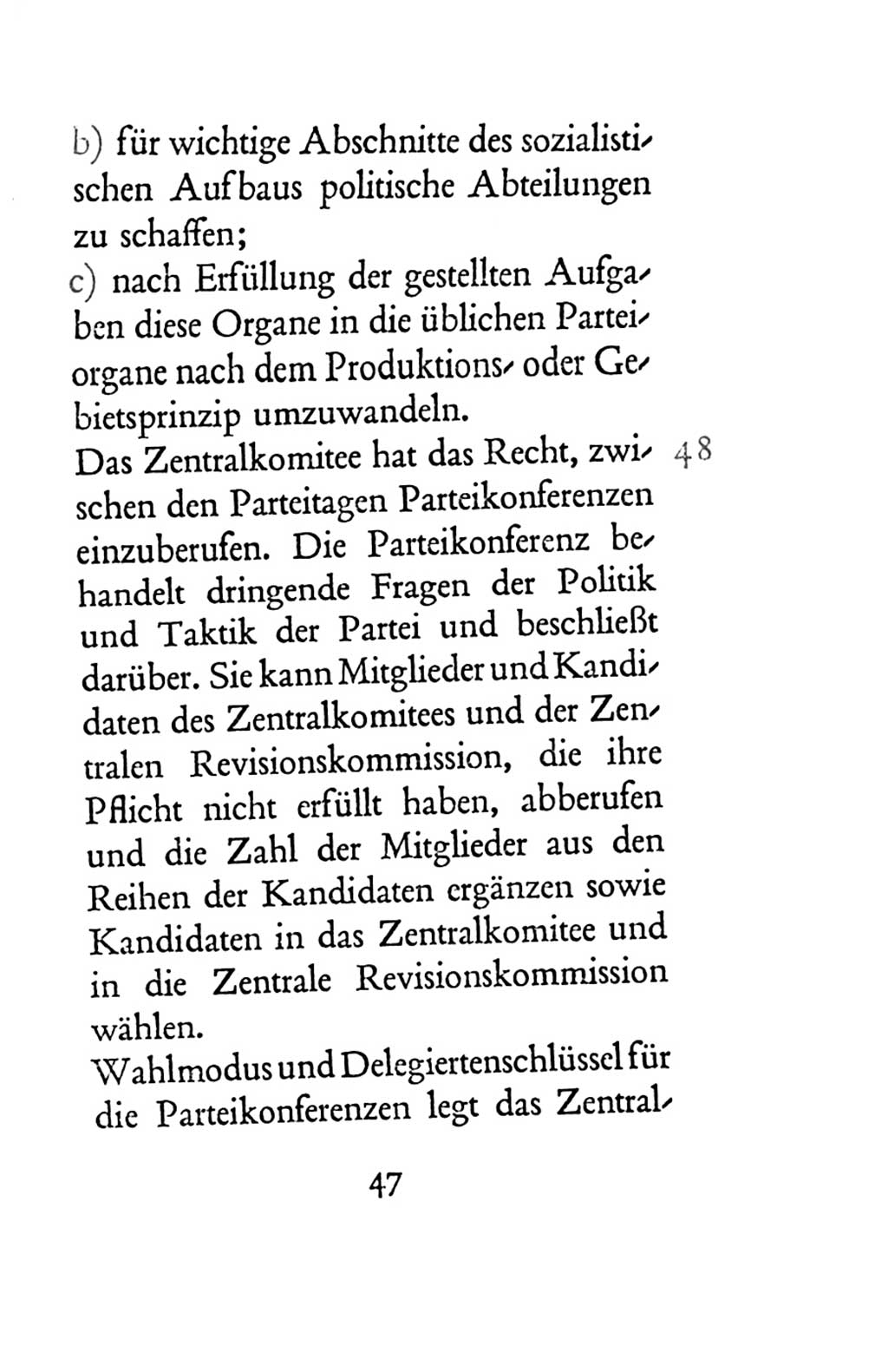 Statut der Sozialistischen Einheitspartei Deutschlands (SED) 1954, Seite 47