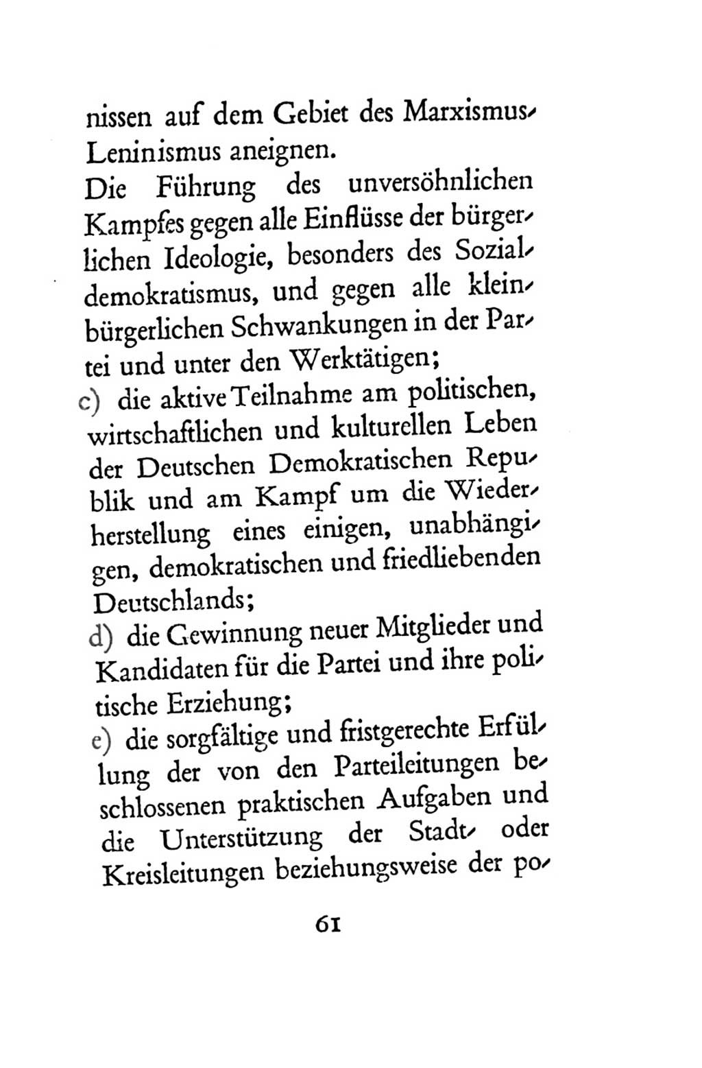 Statut der Sozialistischen Einheitspartei Deutschlands (SED) 1954, Seite 61