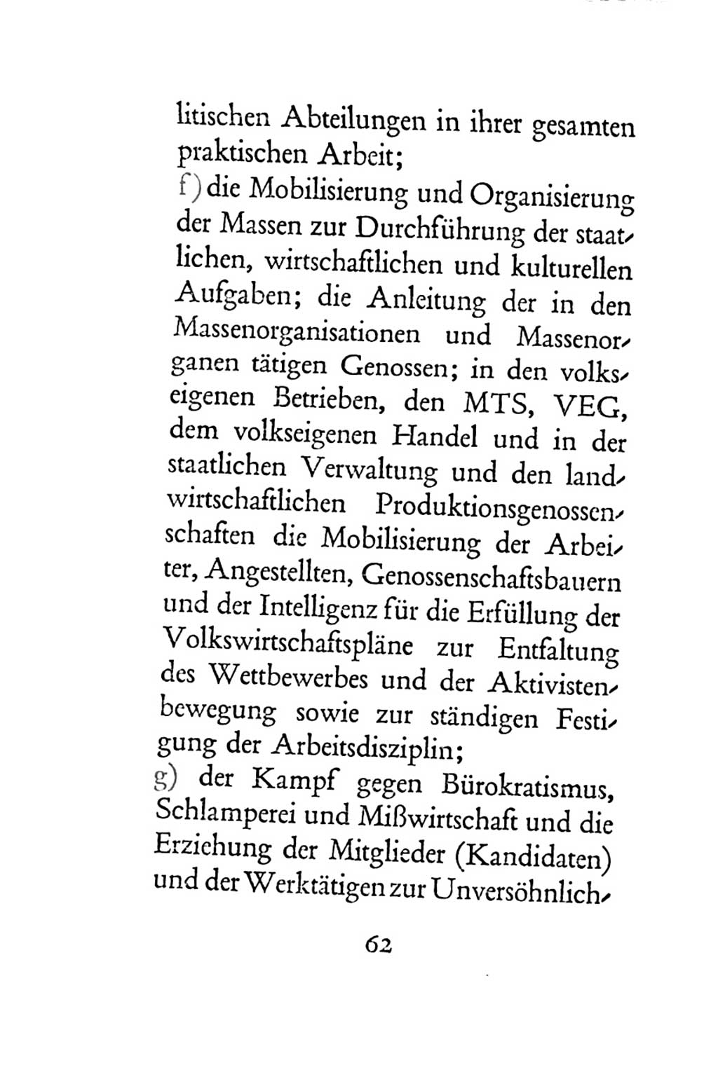 Statut der Sozialistischen Einheitspartei Deutschlands (SED) 1954, Seite 62