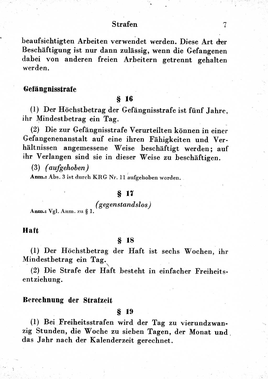 Strafgesetzbuch (StGB) und andere Strafgesetze [Deutsche Demokratische Republik (DDR)] 1954, Seite 7 (StGB Strafges. DDR 1954, S. 7)