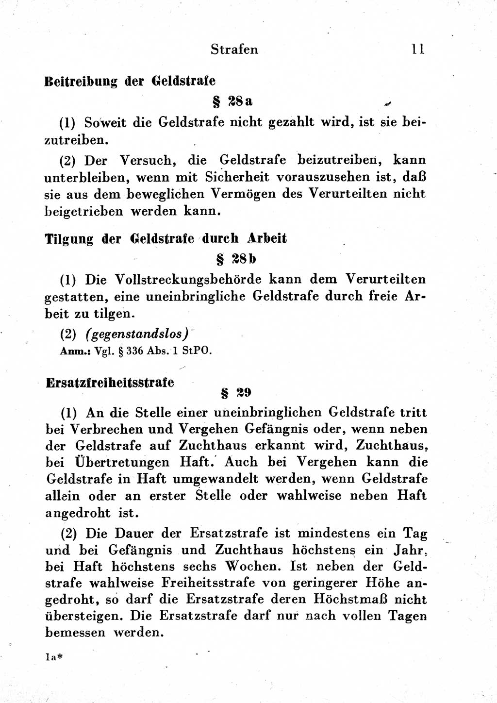 Strafgesetzbuch (StGB) und andere Strafgesetze [Deutsche Demokratische Republik (DDR)] 1954, Seite 11 (StGB Strafges. DDR 1954, S. 11)