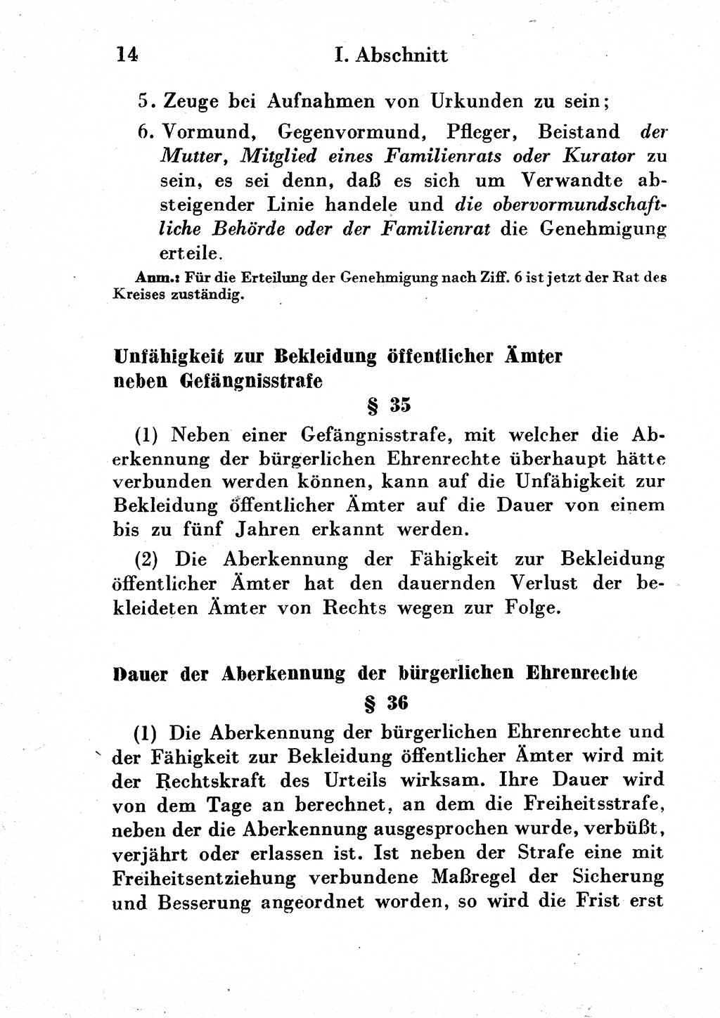 Strafgesetzbuch (StGB) und andere Strafgesetze [Deutsche Demokratische Republik (DDR)] 1954, Seite 14 (StGB Strafges. DDR 1954, S. 14)
