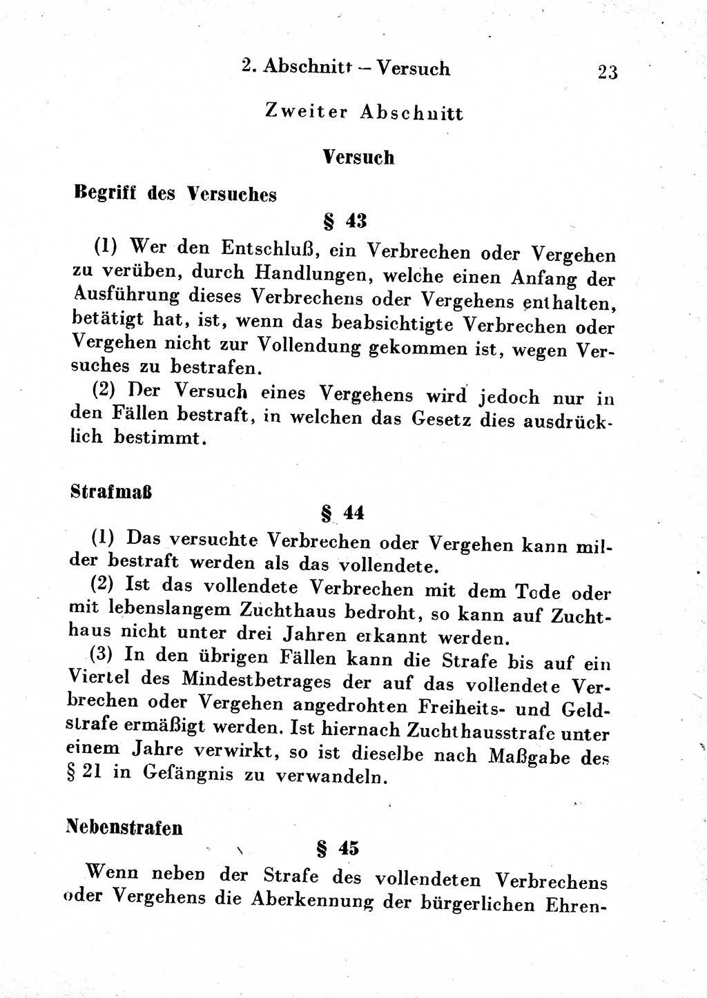 Strafgesetzbuch (StGB) und andere Strafgesetze [Deutsche Demokratische Republik (DDR)] 1954, Seite 23 (StGB Strafges. DDR 1954, S. 23)