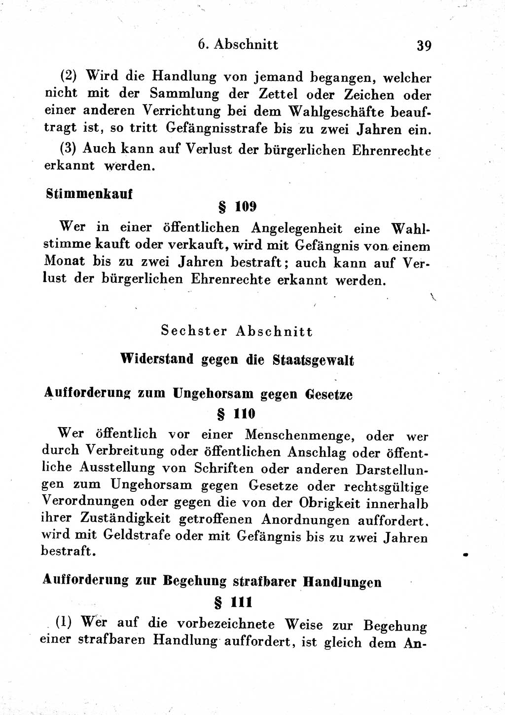 Strafgesetzbuch (StGB) und andere Strafgesetze [Deutsche Demokratische Republik (DDR)] 1954, Seite 39 (StGB Strafges. DDR 1954, S. 39)