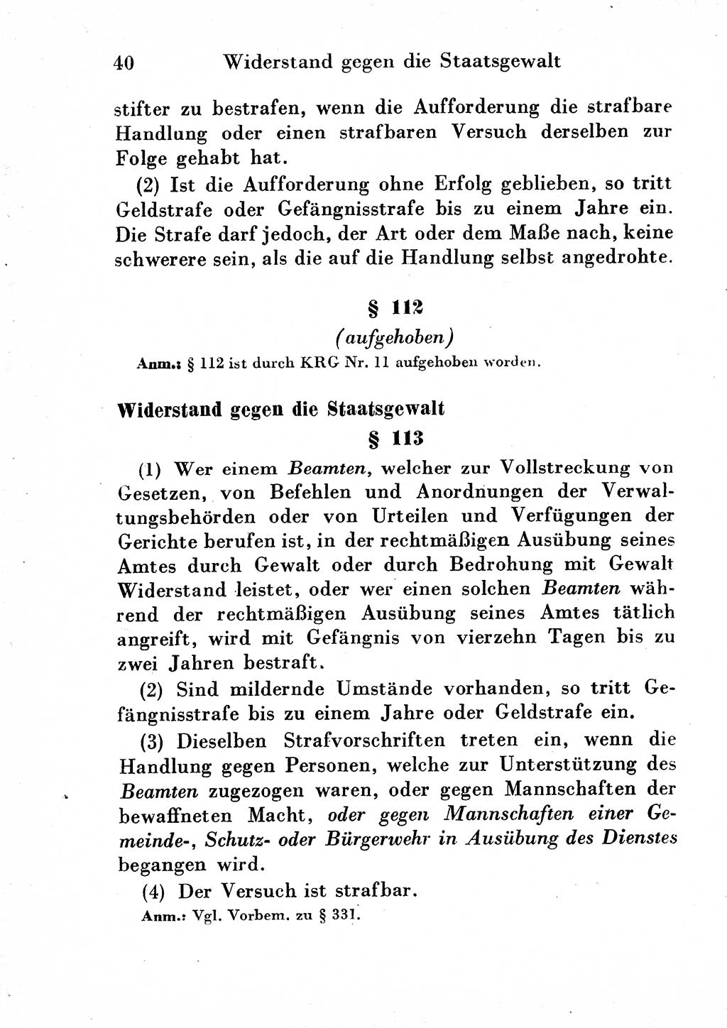 Strafgesetzbuch (StGB) und andere Strafgesetze [Deutsche Demokratische Republik (DDR)] 1954, Seite 40 (StGB Strafges. DDR 1954, S. 40)