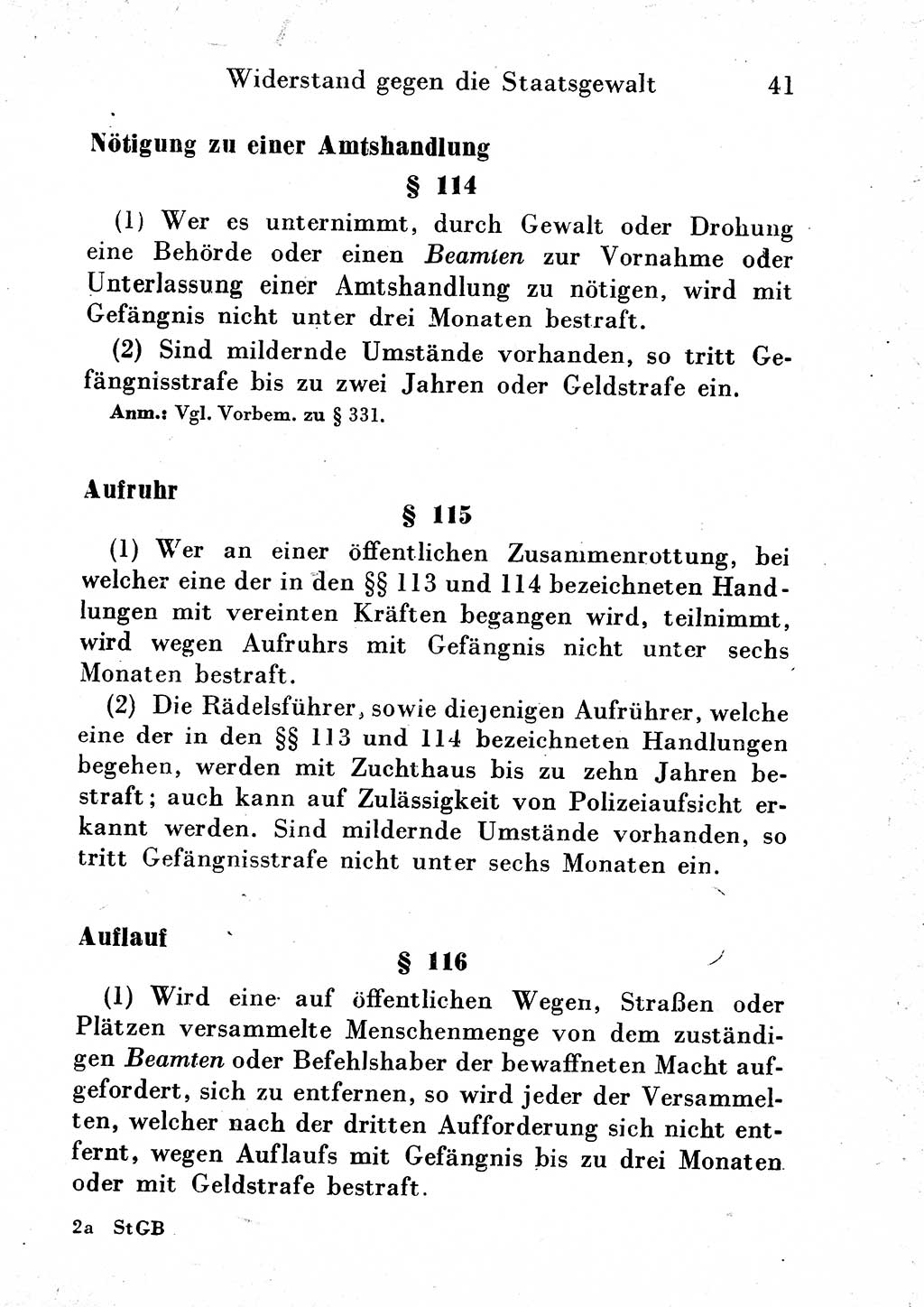Strafgesetzbuch (StGB) und andere Strafgesetze [Deutsche Demokratische Republik (DDR)] 1954, Seite 41 (StGB Strafges. DDR 1954, S. 41)