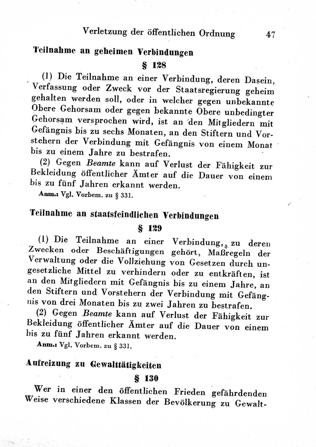 Strafgesetzbuch (StGB) und andere Strafgesetze [Deutsche Demokratische Republik (DDR)] 1954, Seite 47 (StGB Strafges. DDR 1954, S. 47)