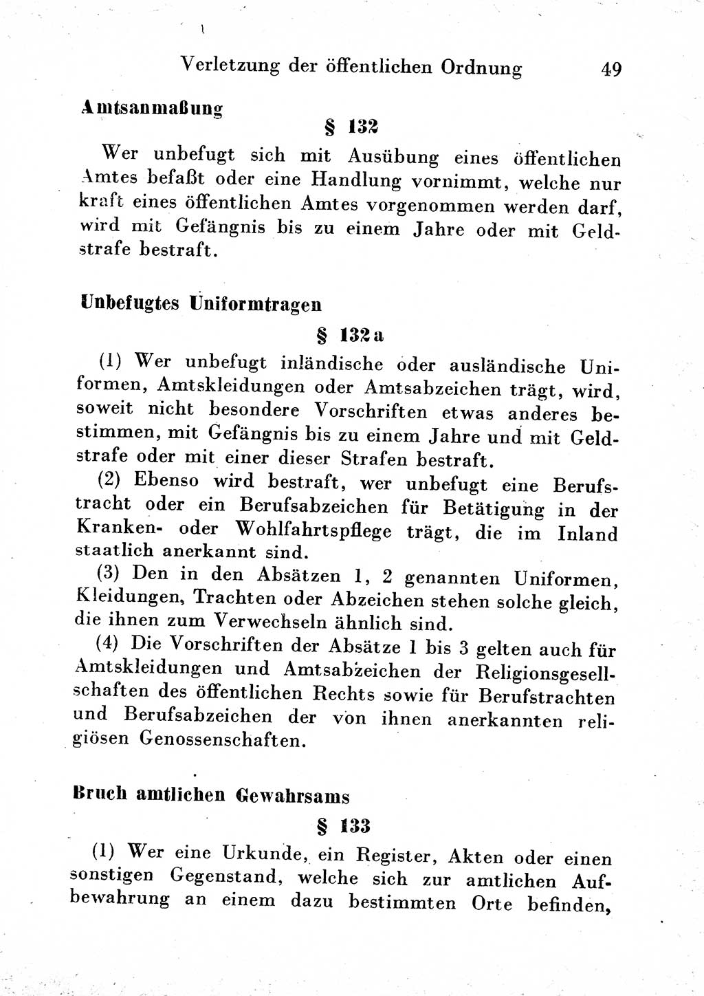Strafgesetzbuch (StGB) und andere Strafgesetze [Deutsche Demokratische Republik (DDR)] 1954, Seite 49 (StGB Strafges. DDR 1954, S. 49)