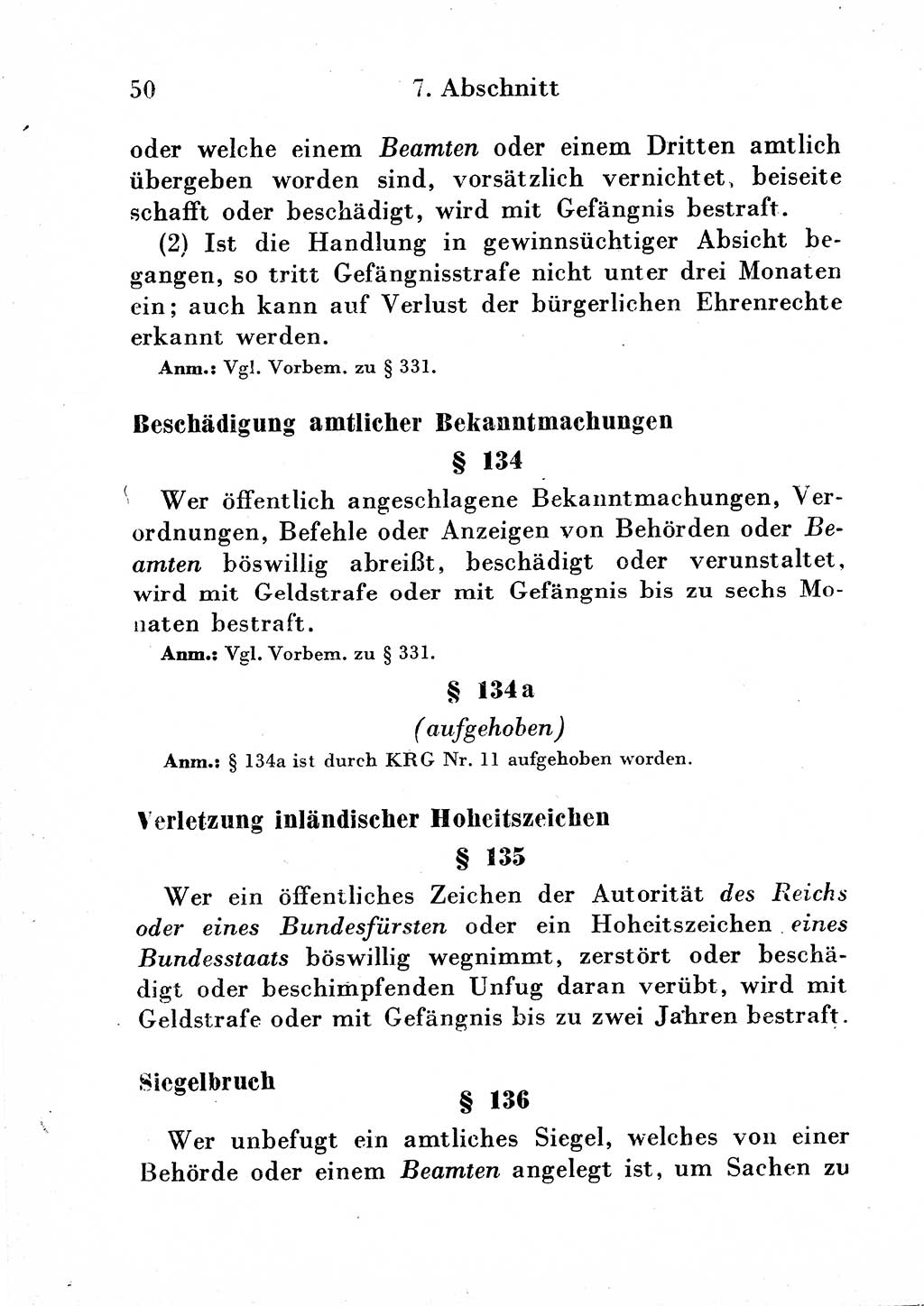 Strafgesetzbuch (StGB) und andere Strafgesetze [Deutsche Demokratische Republik (DDR)] 1954, Seite 50 (StGB Strafges. DDR 1954, S. 50)