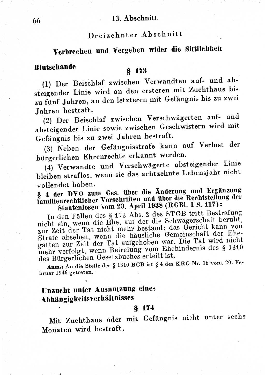 Strafgesetzbuch (StGB) und andere Strafgesetze [Deutsche Demokratische Republik (DDR)] 1954, Seite 66 (StGB Strafges. DDR 1954, S. 66)