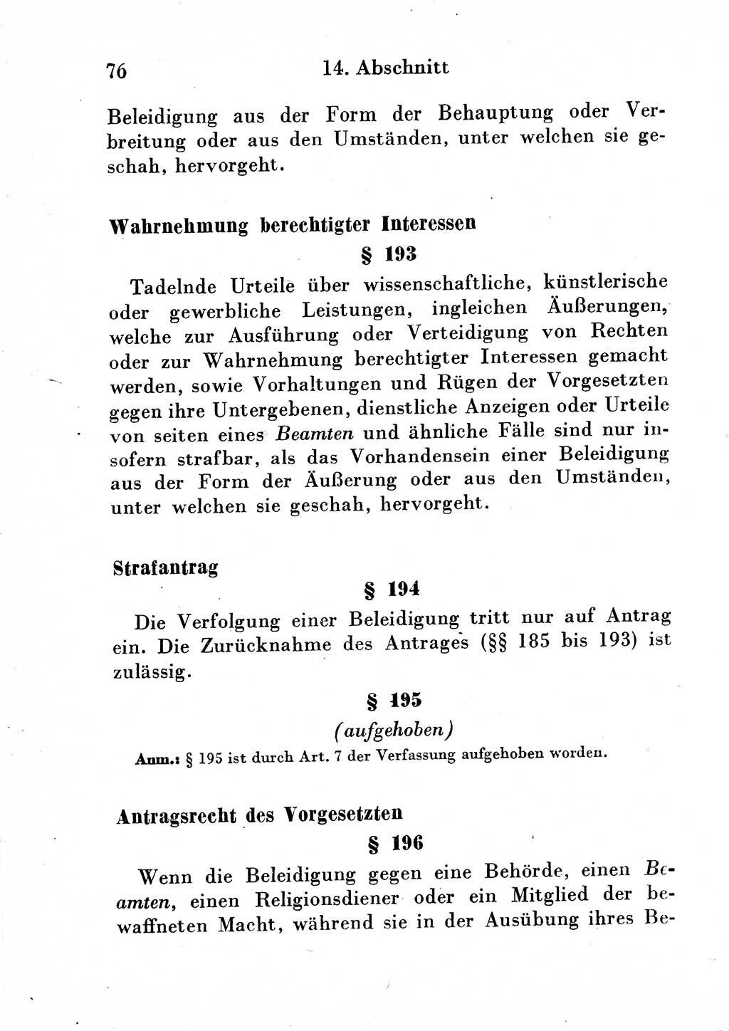Strafgesetzbuch (StGB) und andere Strafgesetze [Deutsche Demokratische Republik (DDR)] 1954, Seite 76 (StGB Strafges. DDR 1954, S. 76)