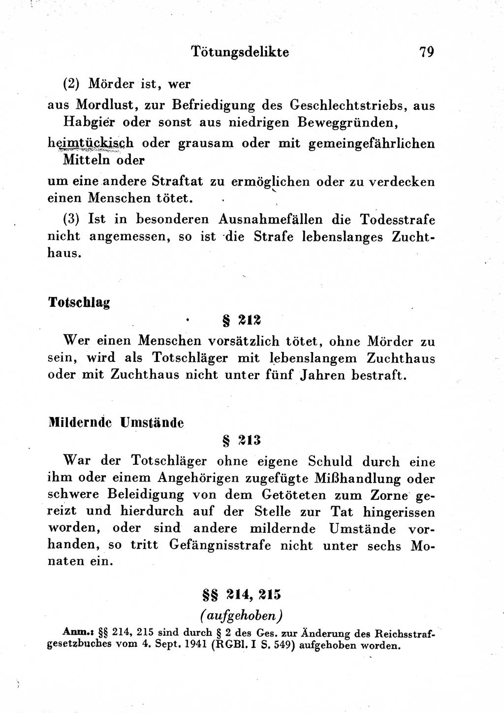 Strafgesetzbuch (StGB) und andere Strafgesetze [Deutsche Demokratische Republik (DDR)] 1954, Seite 79 (StGB Strafges. DDR 1954, S. 79)