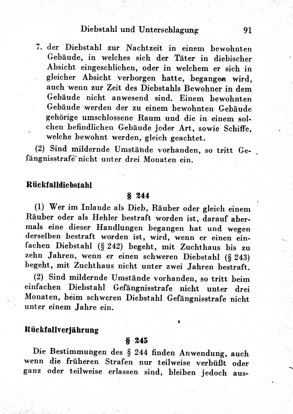 Strafgesetzbuch (StGB) und andere Strafgesetze [Deutsche Demokratische Republik (DDR)] 1954, Seite 91 (StGB Strafges. DDR 1954, S. 91)