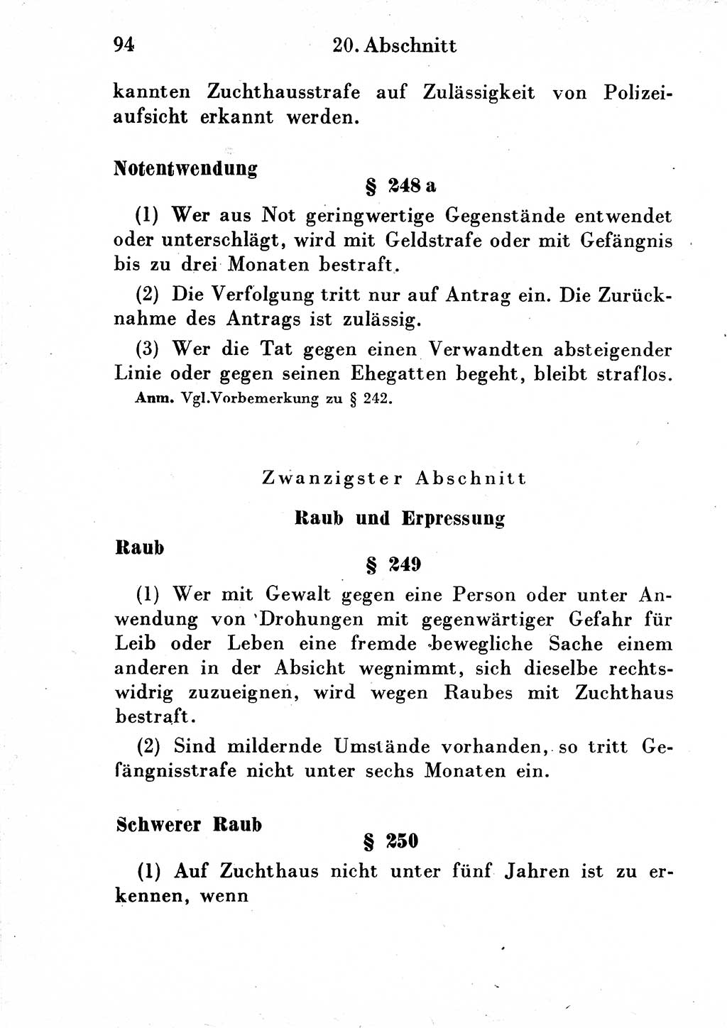 Strafgesetzbuch (StGB) und andere Strafgesetze [Deutsche Demokratische Republik (DDR)] 1954, Seite 94 (StGB Strafges. DDR 1954, S. 94)