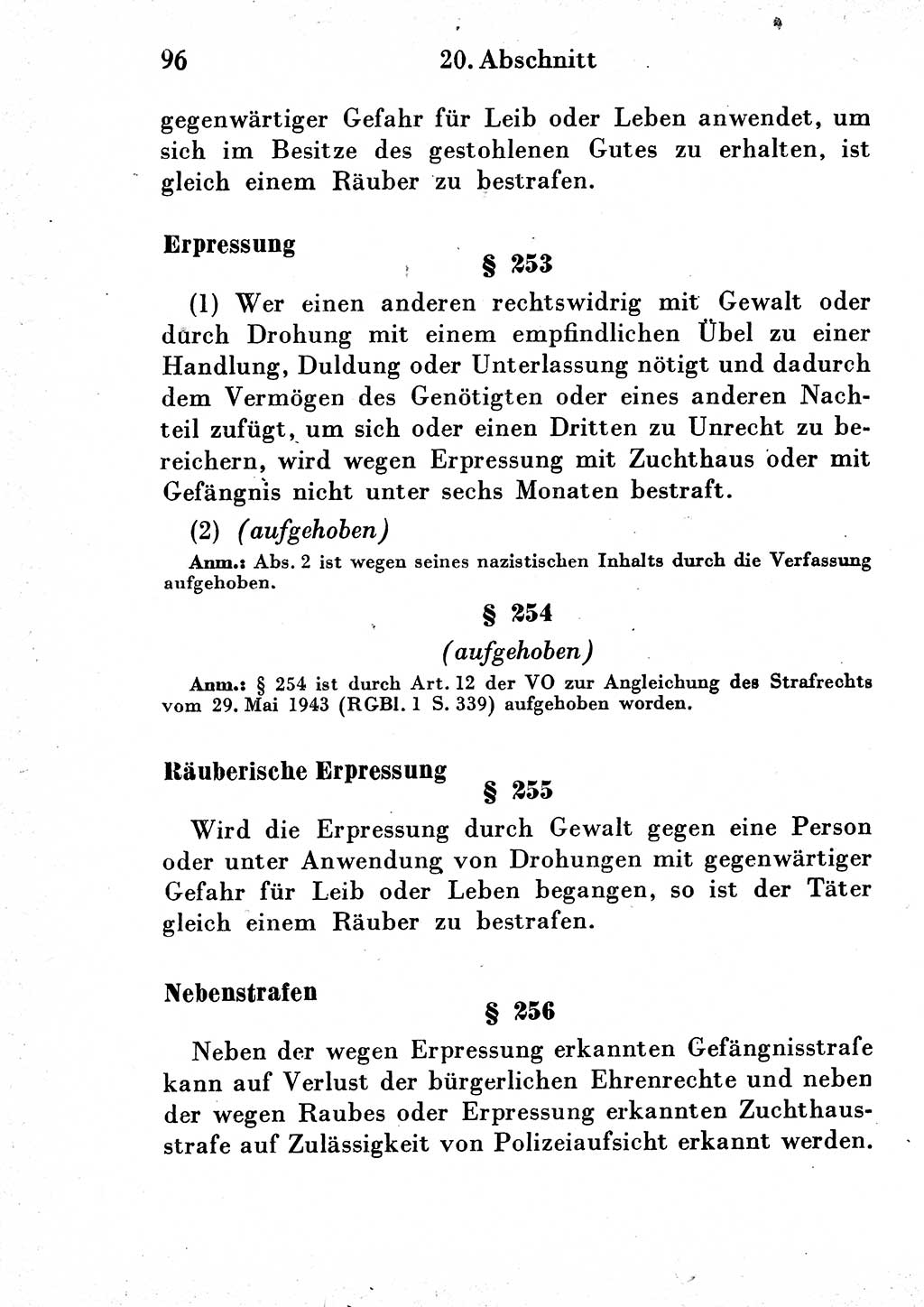 Strafgesetzbuch (StGB) und andere Strafgesetze [Deutsche Demokratische Republik (DDR)] 1954, Seite 96 (StGB Strafges. DDR 1954, S. 96)