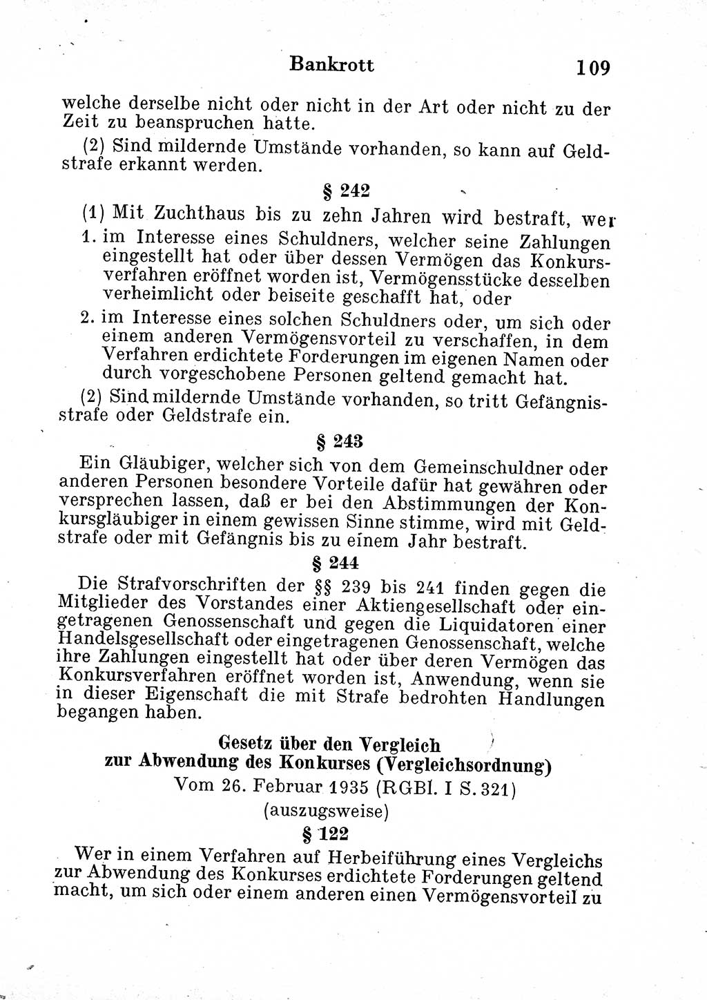 Strafgesetzbuch (StGB) und andere Strafgesetze [Deutsche Demokratische Republik (DDR)] 1954, Seite 109 (StGB Strafges. DDR 1954, S. 109)