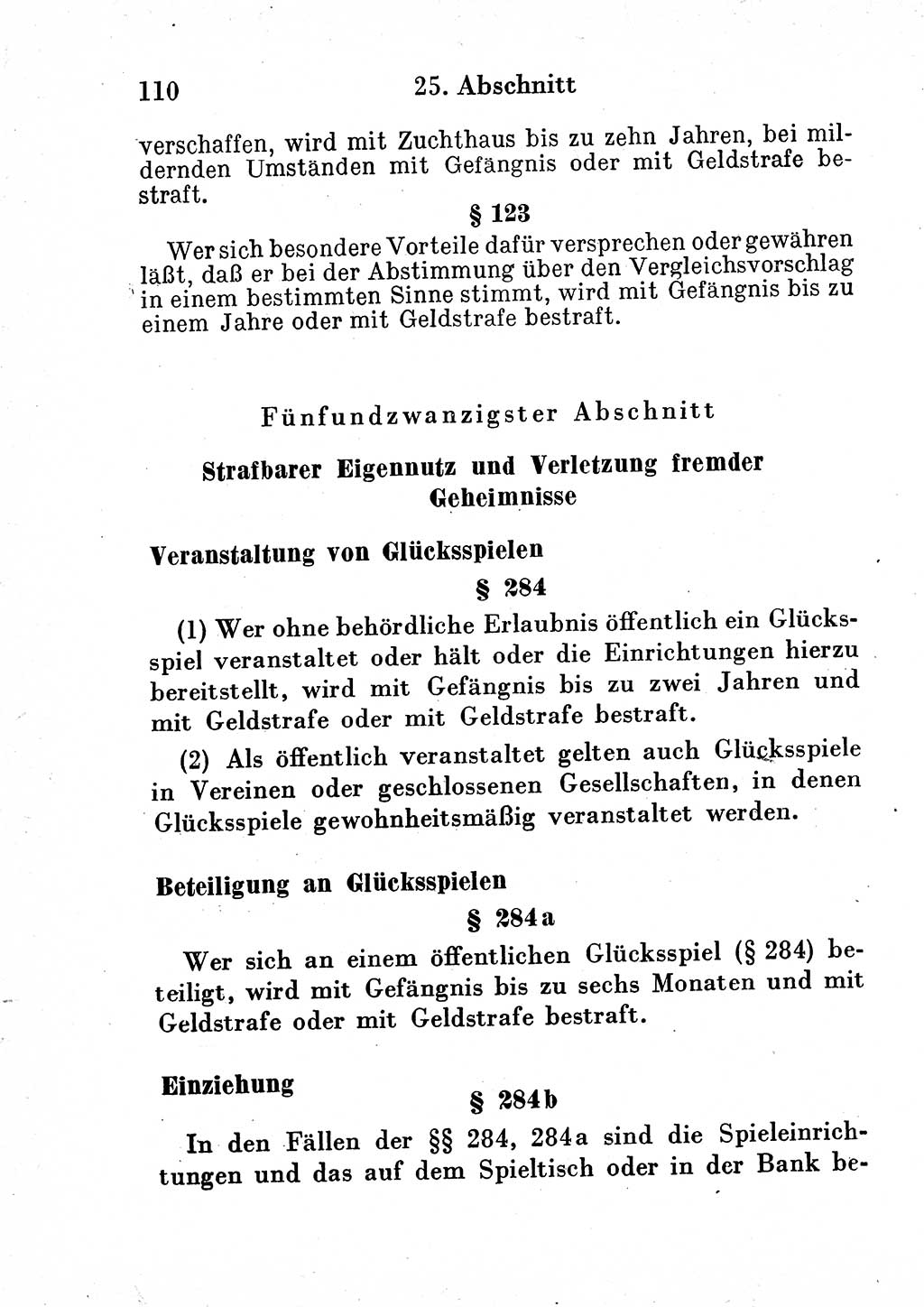 Strafgesetzbuch (StGB) und andere Strafgesetze [Deutsche Demokratische Republik (DDR)] 1954, Seite 110 (StGB Strafges. DDR 1954, S. 110)