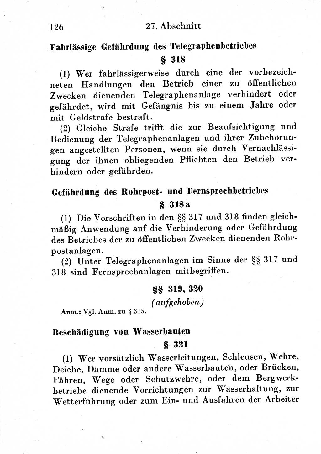 Strafgesetzbuch (StGB) und andere Strafgesetze [Deutsche Demokratische Republik (DDR)] 1954, Seite 126 (StGB Strafges. DDR 1954, S. 126)