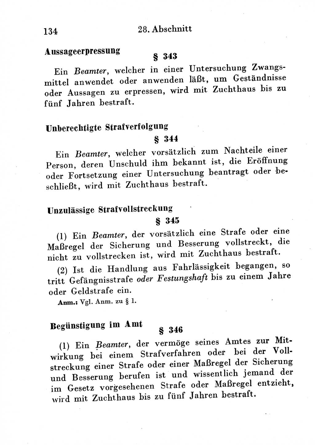 Strafgesetzbuch (StGB) und andere Strafgesetze [Deutsche Demokratische Republik (DDR)] 1954, Seite 134 (StGB Strafges. DDR 1954, S. 134)