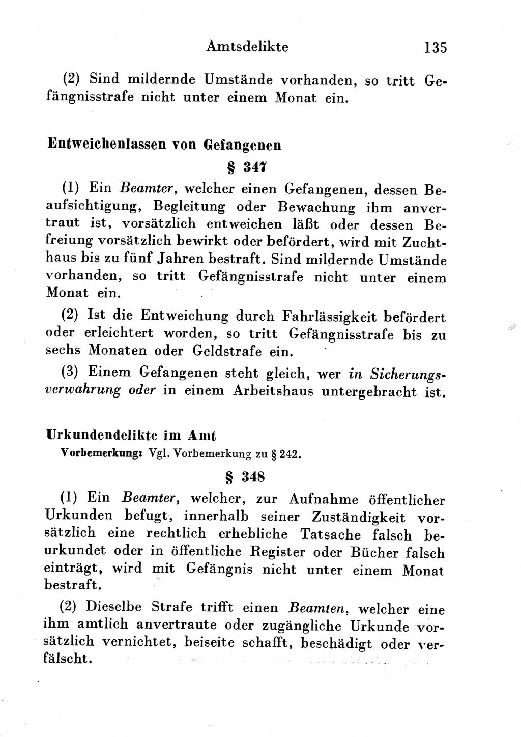 Strafgesetzbuch (StGB) und andere Strafgesetze [Deutsche Demokratische Republik (DDR)] 1954, Seite 135 (StGB Strafges. DDR 1954, S. 135)