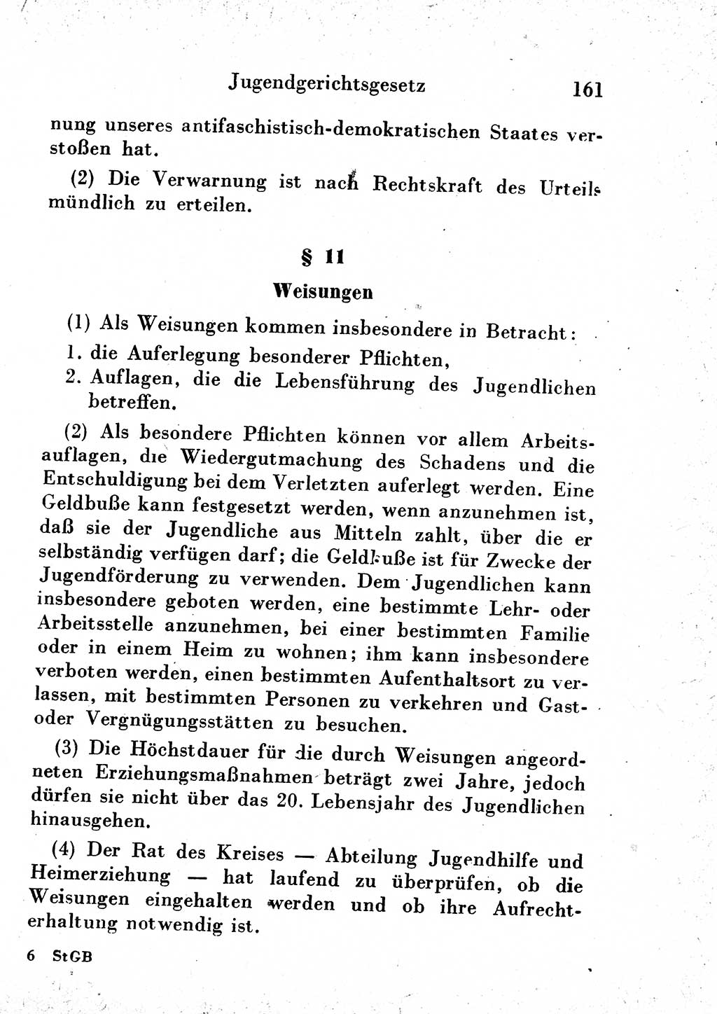 Strafgesetzbuch (StGB) und andere Strafgesetze [Deutsche Demokratische Republik (DDR)] 1954, Seite 161 (StGB Strafges. DDR 1954, S. 161)