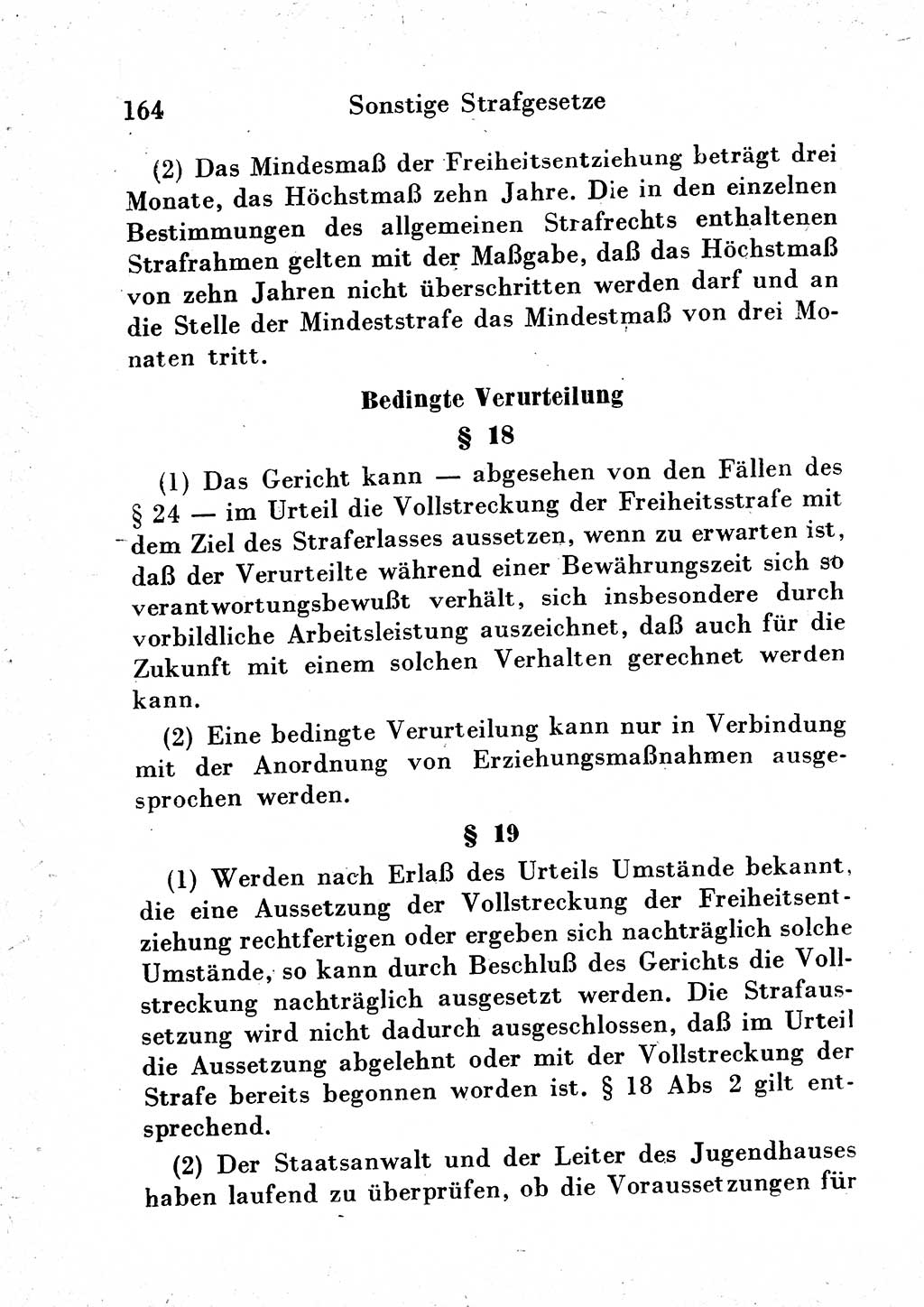 Strafgesetzbuch (StGB) und andere Strafgesetze [Deutsche Demokratische Republik (DDR)] 1954, Seite 164 (StGB Strafges. DDR 1954, S. 164)