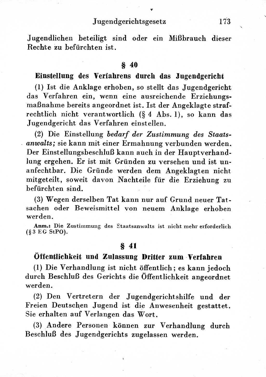 Strafgesetzbuch (StGB) und andere Strafgesetze [Deutsche Demokratische Republik (DDR)] 1954, Seite 173 (StGB Strafges. DDR 1954, S. 173)