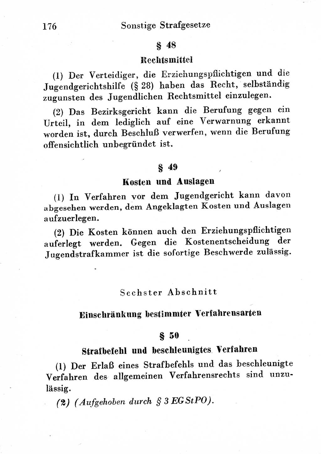 Strafgesetzbuch (StGB) und andere Strafgesetze [Deutsche Demokratische Republik (DDR)] 1954, Seite 176 (StGB Strafges. DDR 1954, S. 176)
