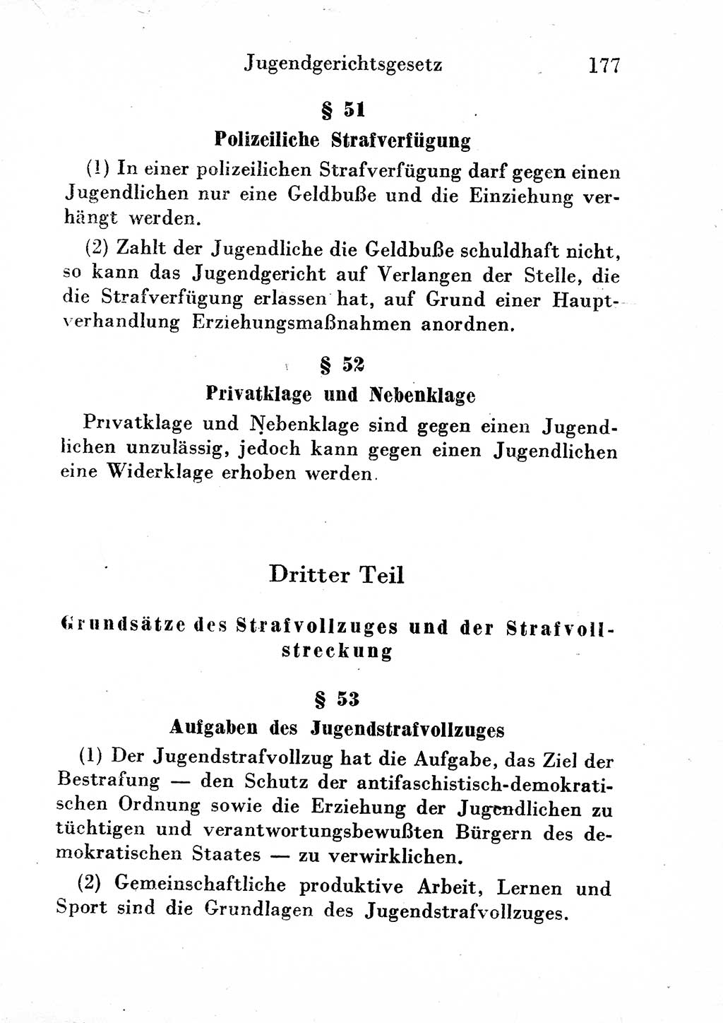 Strafgesetzbuch (StGB) und andere Strafgesetze [Deutsche Demokratische Republik (DDR)] 1954, Seite 177 (StGB Strafges. DDR 1954, S. 177)