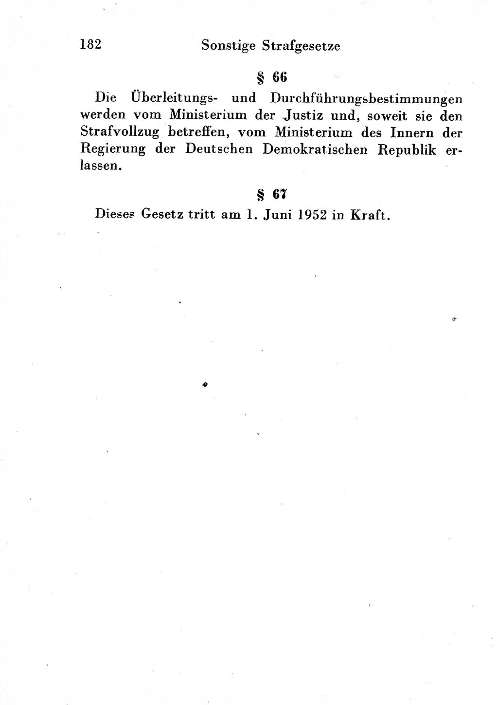 Strafgesetzbuch (StGB) und andere Strafgesetze [Deutsche Demokratische Republik (DDR)] 1954, Seite 182 (StGB Strafges. DDR 1954, S. 182)