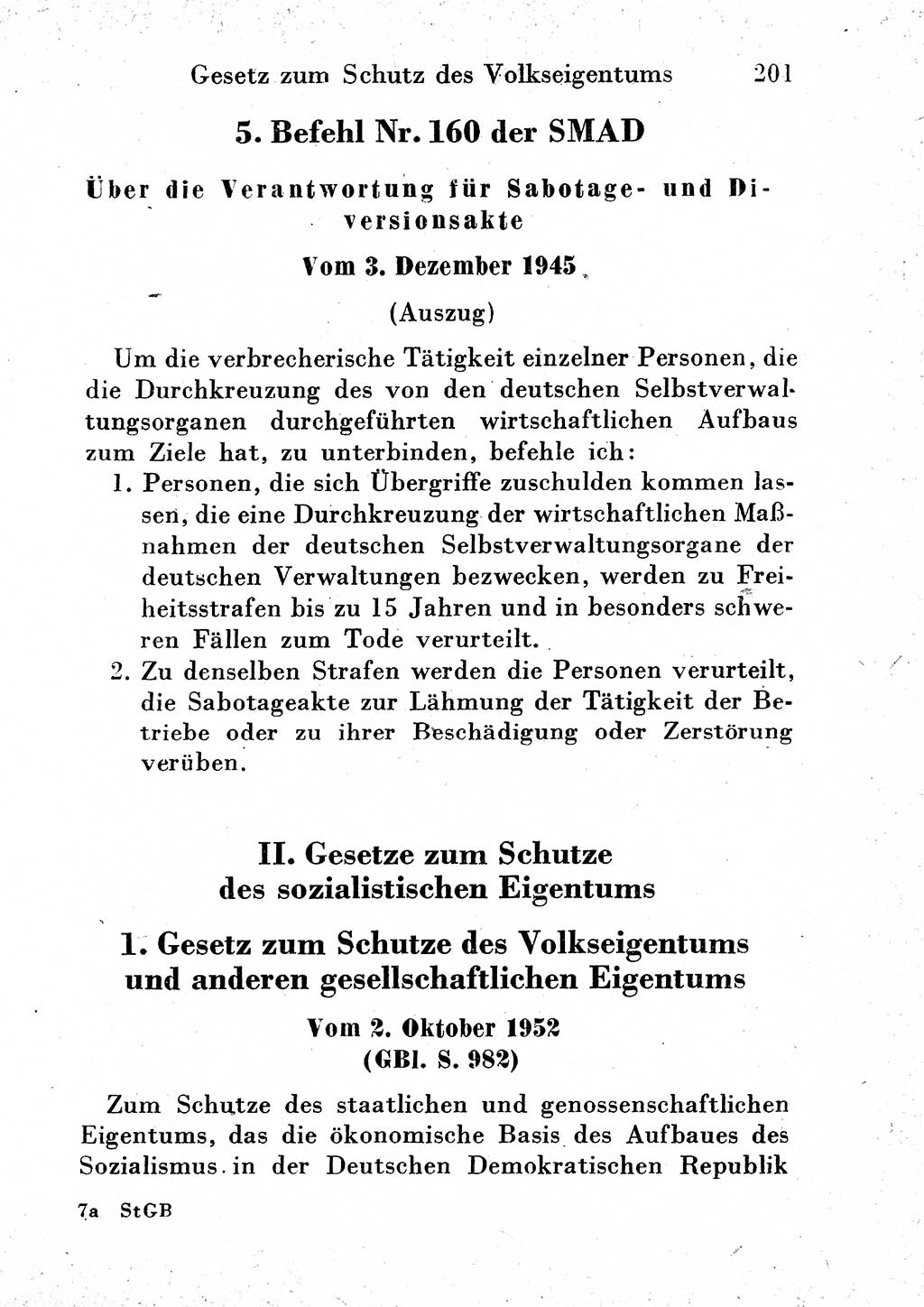 Strafgesetzbuch (StGB) und andere Strafgesetze [Deutsche Demokratische Republik (DDR)] 1954, Seite 201 (StGB Strafges. DDR 1954, S. 201)