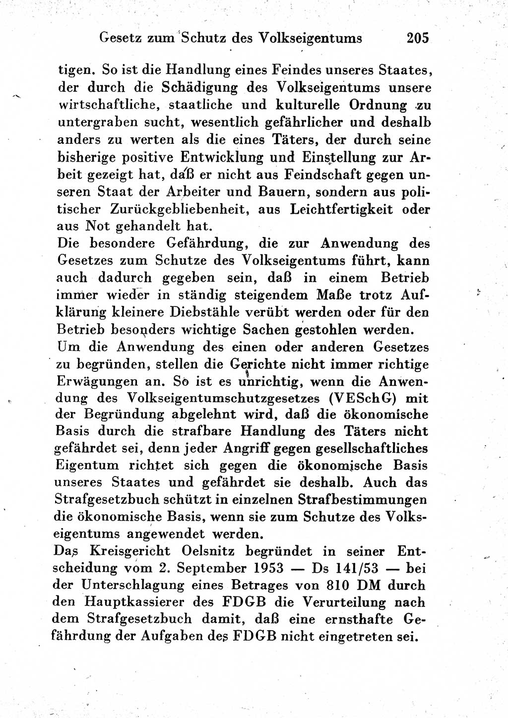 Strafgesetzbuch (StGB) und andere Strafgesetze [Deutsche Demokratische Republik (DDR)] 1954, Seite 205 (StGB Strafges. DDR 1954, S. 205)