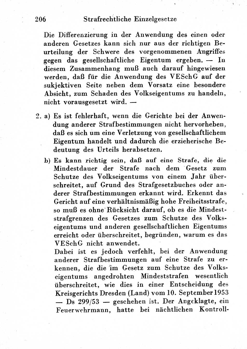 Strafgesetzbuch (StGB) und andere Strafgesetze [Deutsche Demokratische Republik (DDR)] 1954, Seite 206 (StGB Strafges. DDR 1954, S. 206)