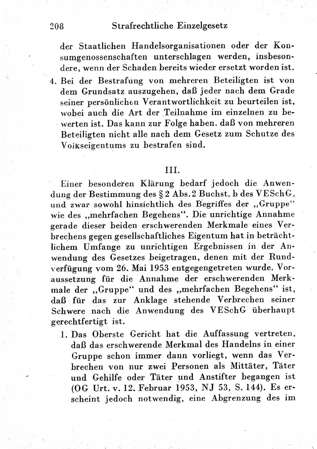 Strafgesetzbuch (StGB) und andere Strafgesetze [Deutsche Demokratische Republik (DDR)] 1954, Seite 208 (StGB Strafges. DDR 1954, S. 208)