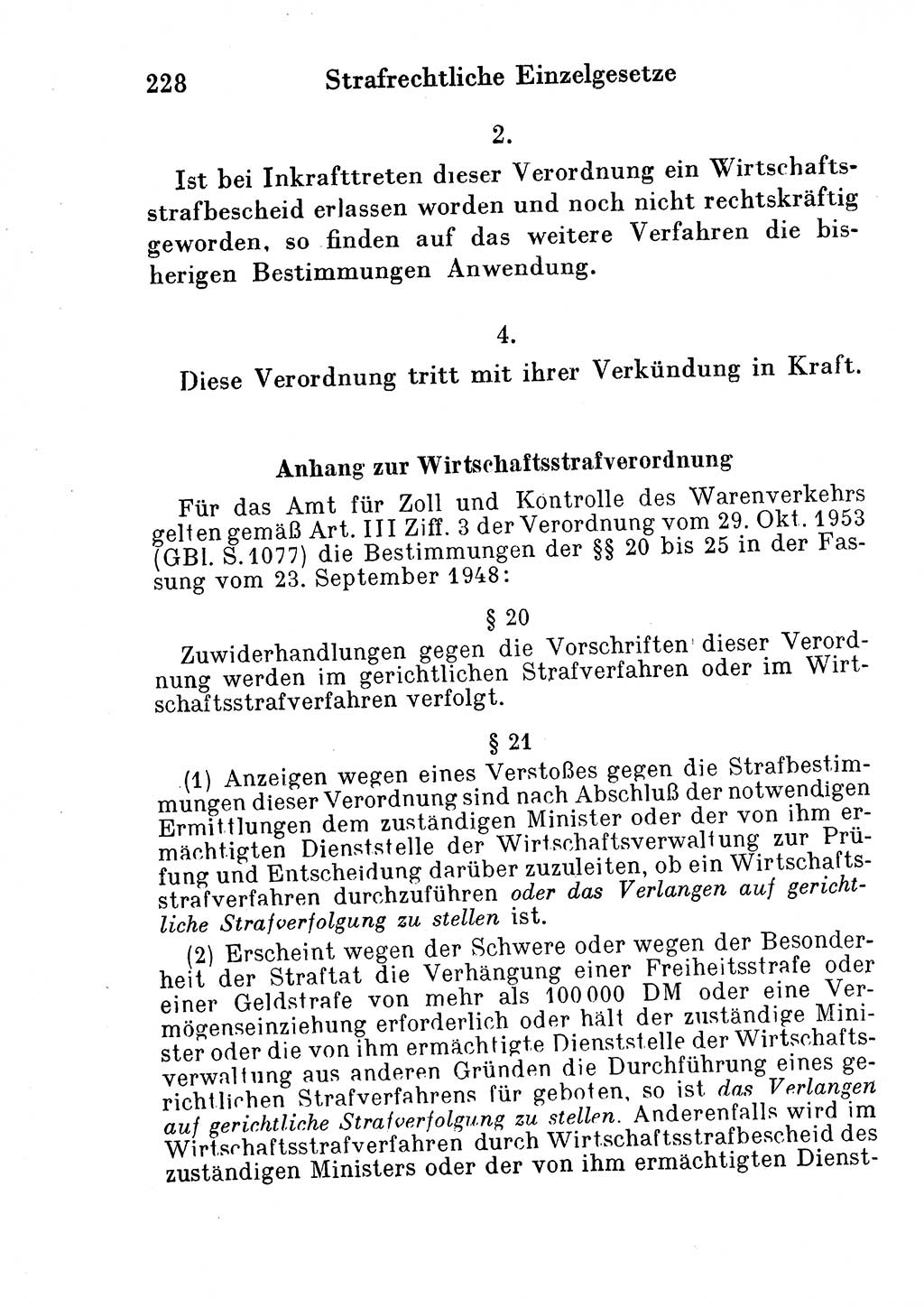 Strafgesetzbuch (StGB) und andere Strafgesetze [Deutsche Demokratische Republik (DDR)] 1954, Seite 228 (StGB Strafges. DDR 1954, S. 228)