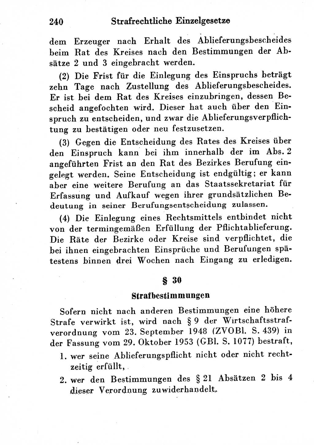 Strafgesetzbuch (StGB) und andere Strafgesetze [Deutsche Demokratische Republik (DDR)] 1954, Seite 240 (StGB Strafges. DDR 1954, S. 240)