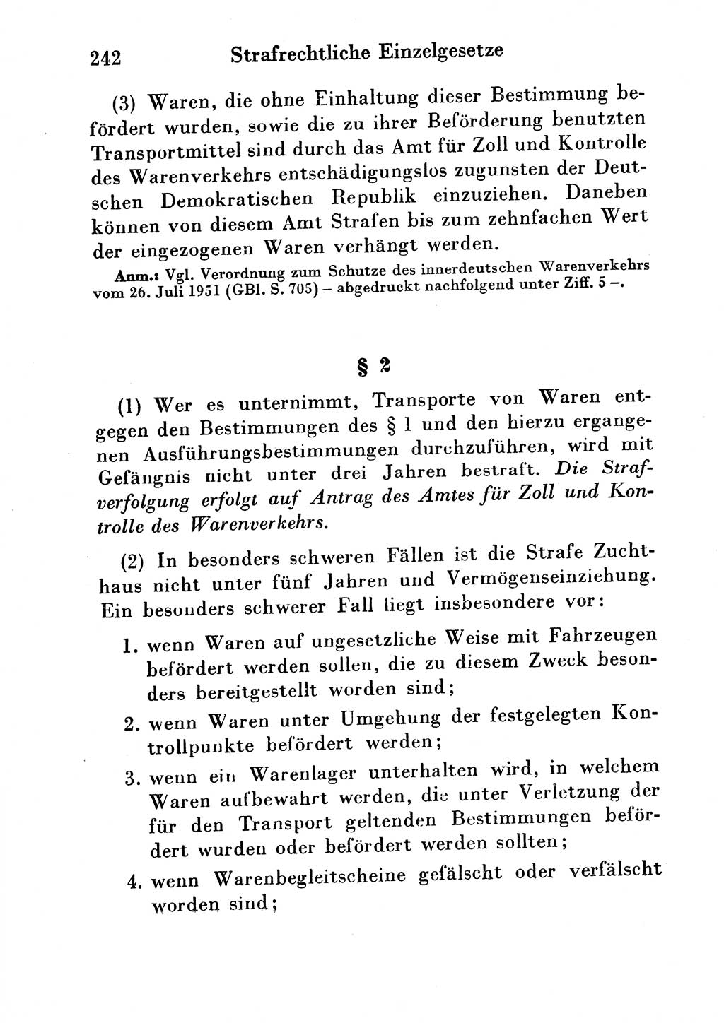 Strafgesetzbuch (StGB) und andere Strafgesetze [Deutsche Demokratische Republik (DDR)] 1954, Seite 242 (StGB Strafges. DDR 1954, S. 242)