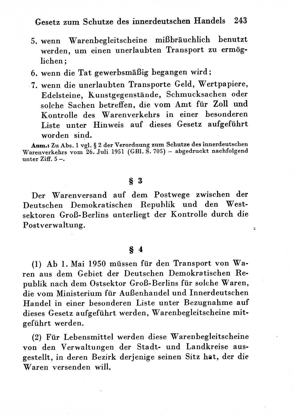 Strafgesetzbuch (StGB) und andere Strafgesetze [Deutsche Demokratische Republik (DDR)] 1954, Seite 243 (StGB Strafges. DDR 1954, S. 243)