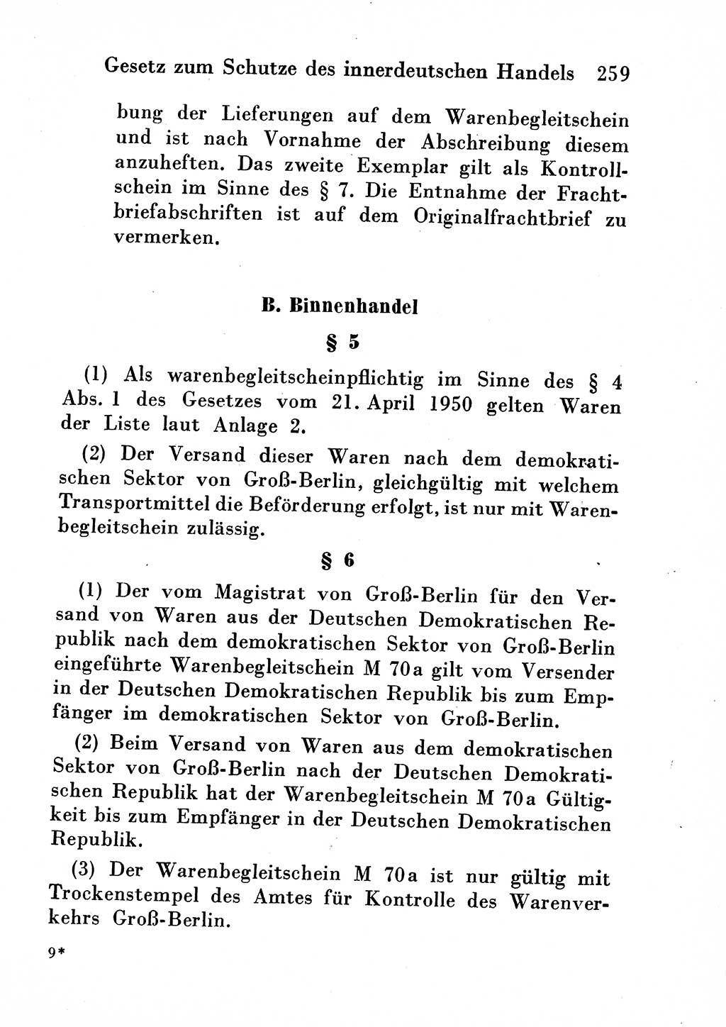 Strafgesetzbuch (StGB) und andere Strafgesetze [Deutsche Demokratische Republik (DDR)] 1954, Seite 259 (StGB Strafges. DDR 1954, S. 259)