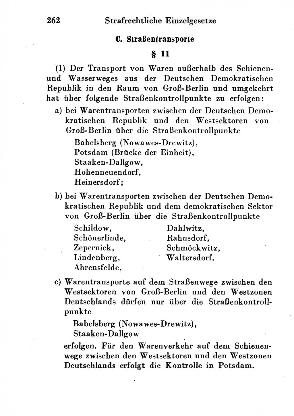 Strafgesetzbuch (StGB) und andere Strafgesetze [Deutsche Demokratische Republik (DDR)] 1954, Seite 262 (StGB Strafges. DDR 1954, S. 262)