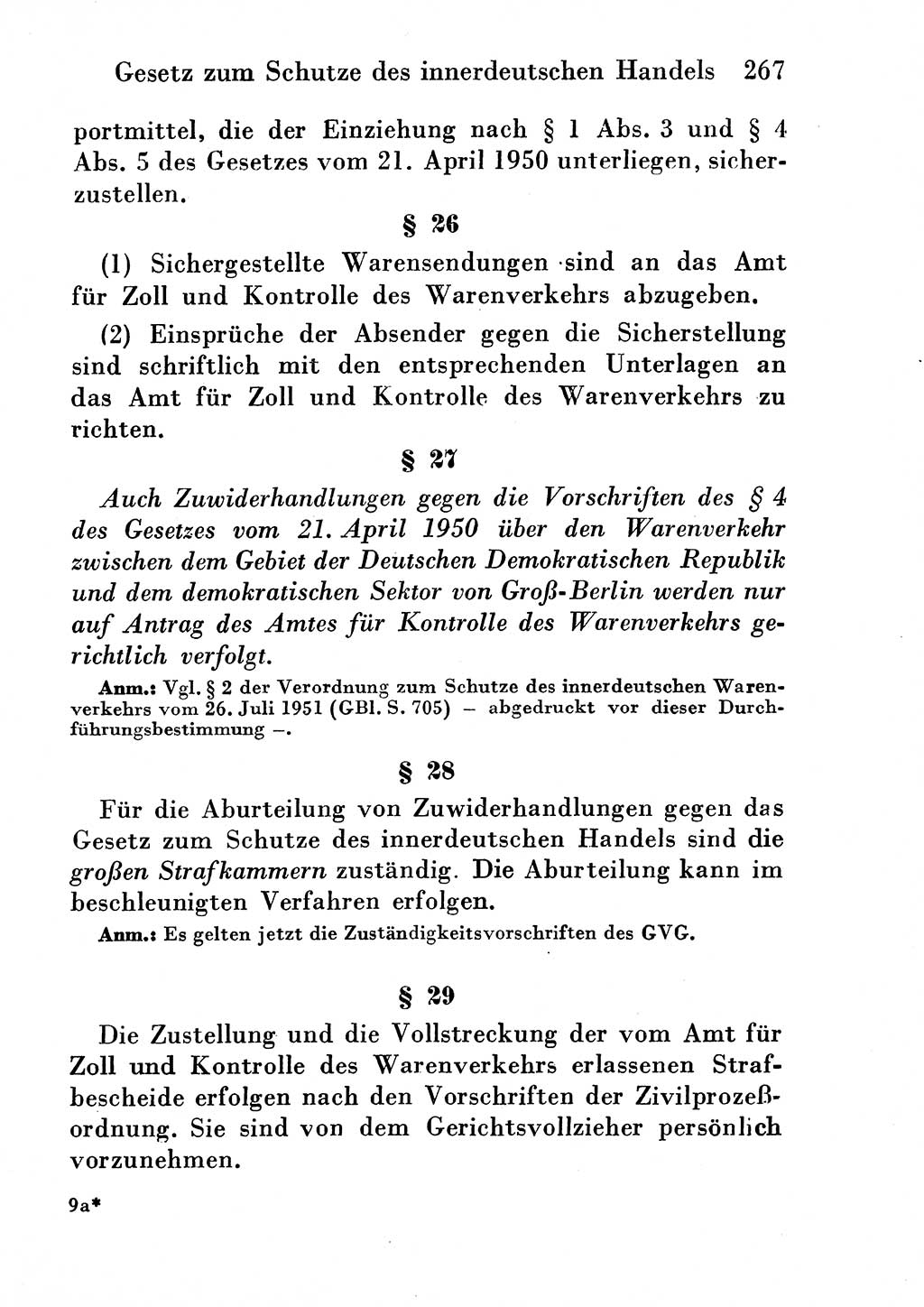 Strafgesetzbuch (StGB) und andere Strafgesetze [Deutsche Demokratische Republik (DDR)] 1954, Seite 267 (StGB Strafges. DDR 1954, S. 267)