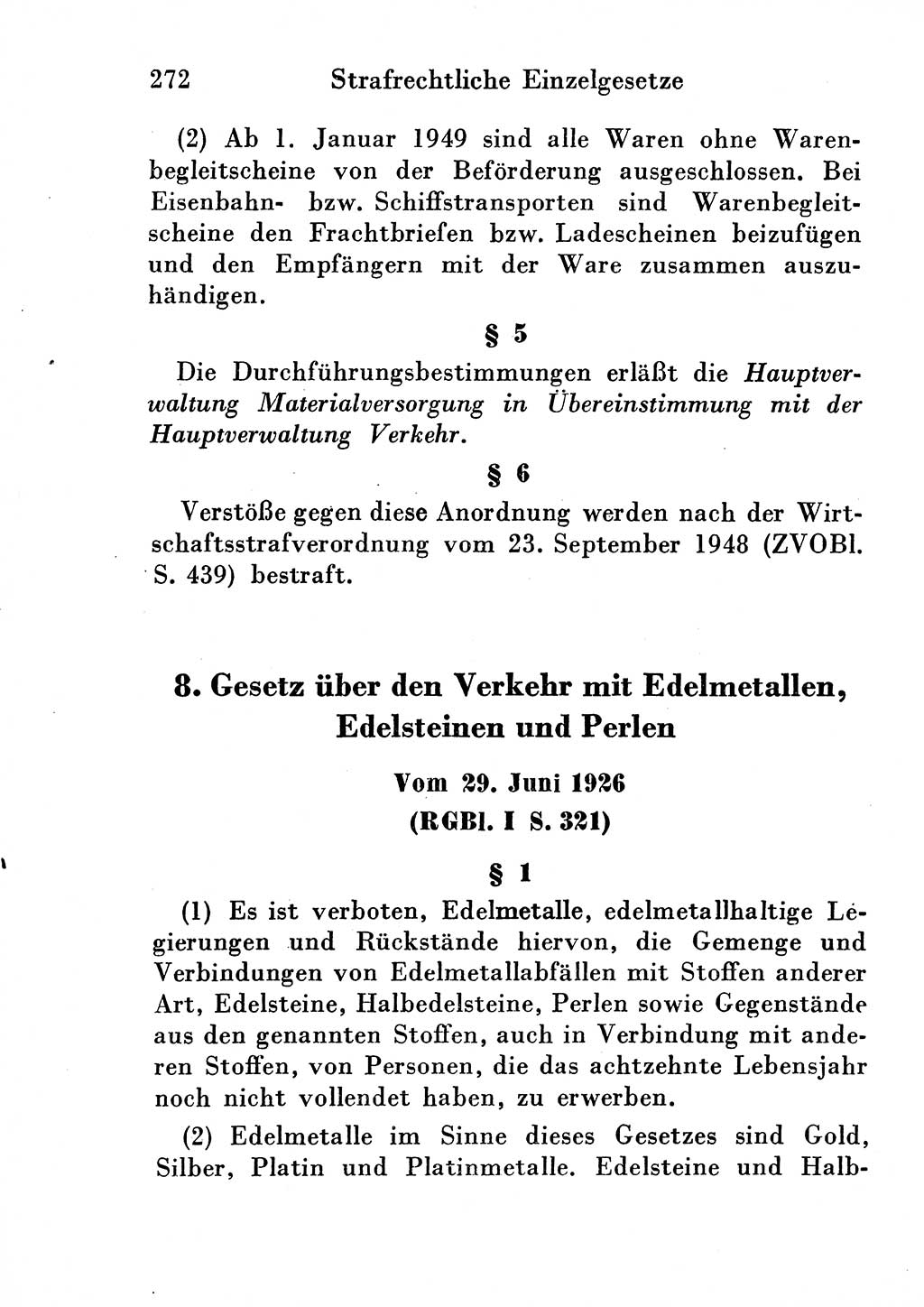 Strafgesetzbuch (StGB) und andere Strafgesetze [Deutsche Demokratische Republik (DDR)] 1954, Seite 272 (StGB Strafges. DDR 1954, S. 272)